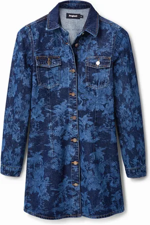Desigual Vestido vaquero corto tropical - - M