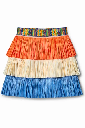 Desigual Falda mini flecos Stella Jean - - S