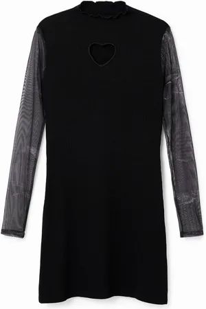 Desigual Vestido mini canalé corazón - - L
