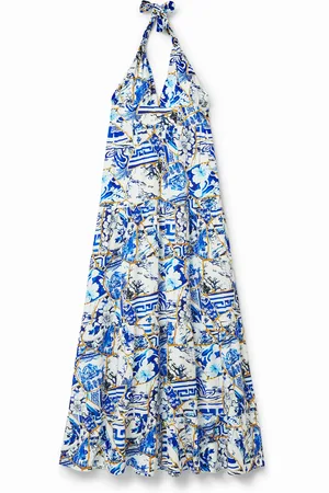 Desigual Vestido largo halter Stella Jean - - L