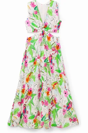 Desigual Vestido largo cut- - WHITE - L