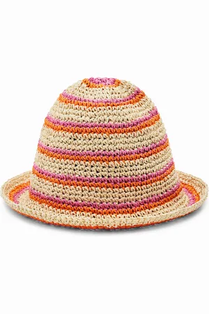 Desigual Gorro bucket rafia rayas - - U