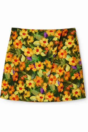 Desigual Minifalda slim flores - - L