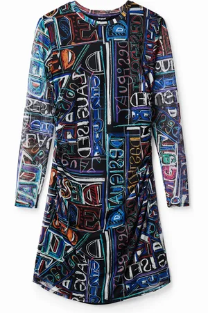 Desigual Vestido corto slim tul - - L