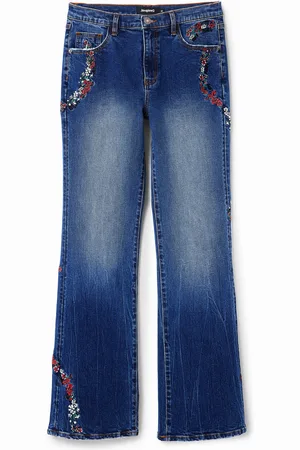 Desigual Vaqueros Flare flores - - 34