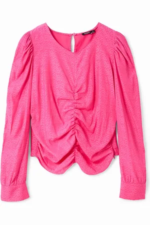 Desigual Blusa fruncida jacquard - - L