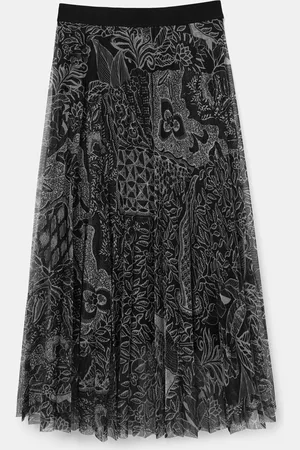 Desigual Falda midi plisada - - L