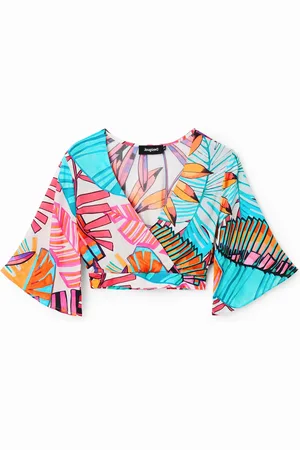 Desigual Top cropped cruzado tropical - - L