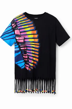 Desigual Camiseta oversize tropical abalorios - - S