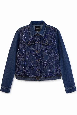 Desigual Chaqueta vaquera bordado floral - - 34