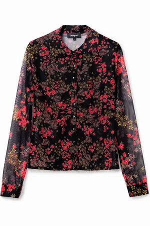Desigual Camisa fruncida tul floral - - XS