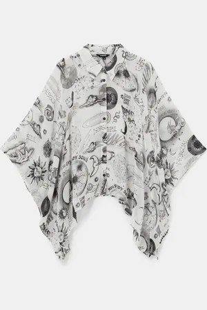 Desigual Camisa oversize corta asimétrica - - M