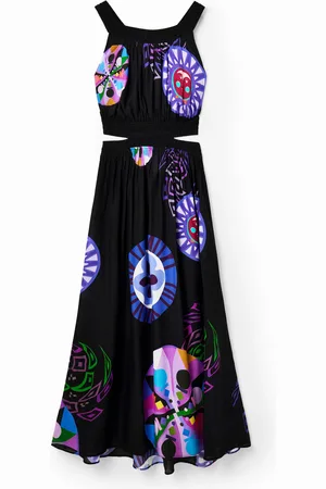 Desigual Vestido midi cut- - MATERIAL FINISHES - L