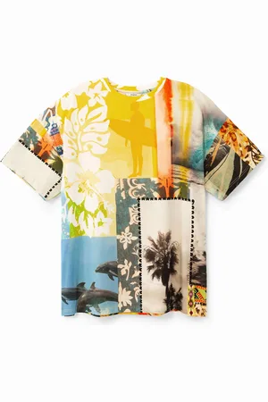 Desigual Camiseta unisex patch hawaiano - - U