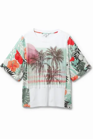 Desigual Camiseta hawaiana con flecos - - L