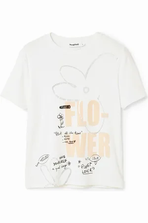 Desigual Camiseta flor mensajes - - L