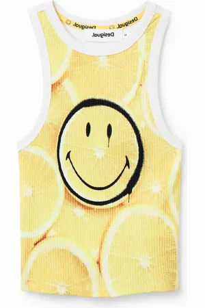 Desigual Camiseta slim canalé Smiley® - - L