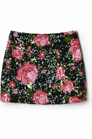 Desigual Minifalda rosas lentejuelas M. Christian Lacroix - - M