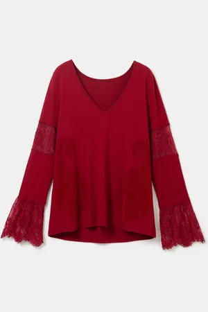 Desigual Camiseta encaje floral - - L