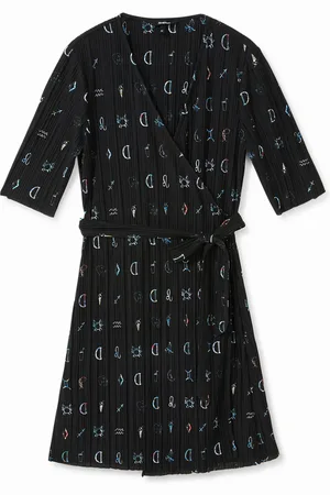 Desigual Vestido corto plisado - - M