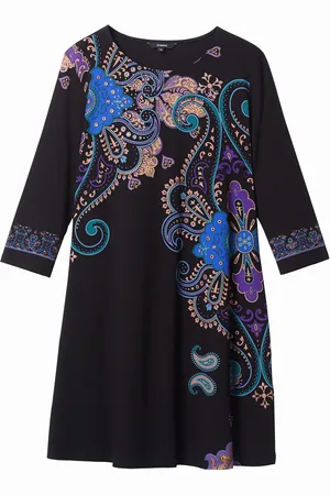Desigual Vestido camisetero paisley - - M