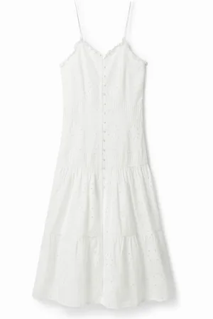 Desigual Vestido midi bordado suizo - - L