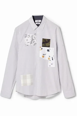 Desigual Camisa rayas patch - - M