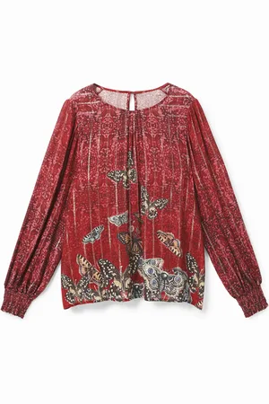 Desigual Blusa viscosa mariposas - - L