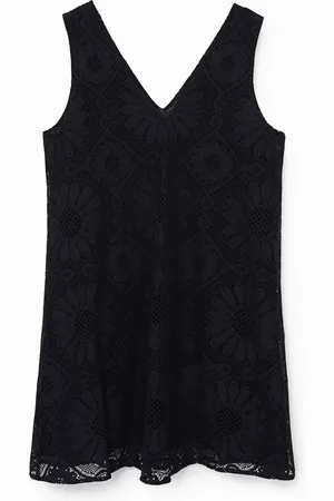 Desigual Vestido mini encaje - - L