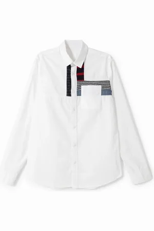 Desigual Camisa parches 100% algodón - - L
