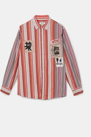 Desigual Camisa algodón patch mensajes - - L