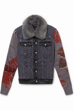 Desigual Chaqueta bimateria pana fina cuello desmontable - - 34