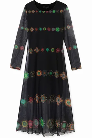 Desigual Vestido doble capa tul - - M