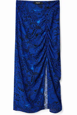 Desigual Falda midi slim abertura - - L
