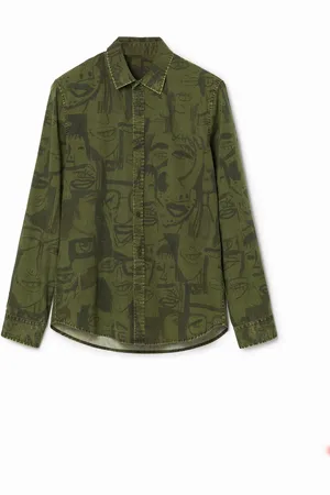 Desigual Camisa caras acid wash - - S