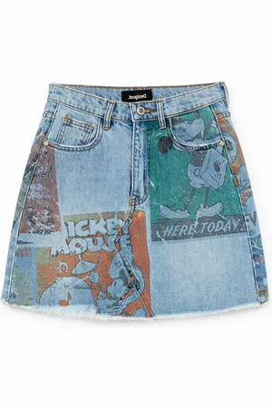 Desigual Minifalda vaquera ilustraciones - - 34