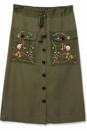 Desigual Falda tubo bordados - - L