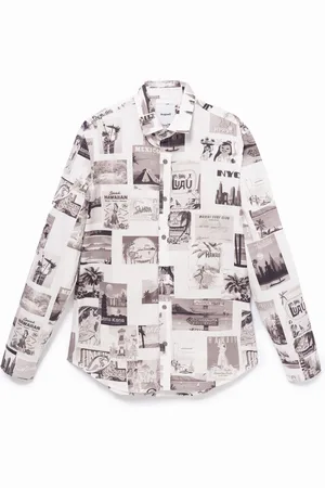 Desigual Camisa orgánica con postales - - L