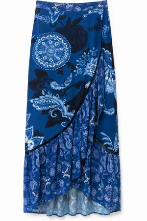 Desigual Falda larga volantes paisley - - S