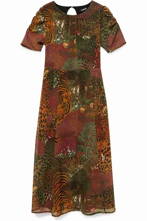 Desigual Vestido midi manga corta - - L