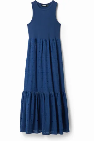 Desigual Vestido largo combinado bordado - - S