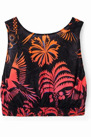 Desigual Top corto tirantes tropical - - L