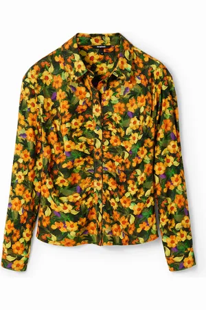 Desigual Camisa fruncida flores - - M