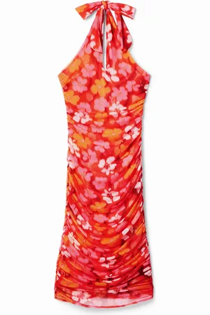 Desigual Vestido midi halter flores - - XL