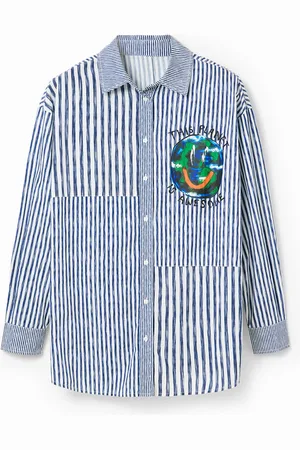 Desigual Camisa patch rayas ilustración - - S