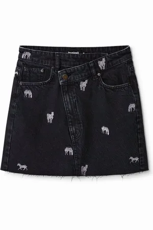 Desigual Minifalda vaquera cebra - - L
