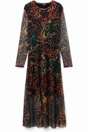 Desigual Vestido slim midi mariposas - - L
