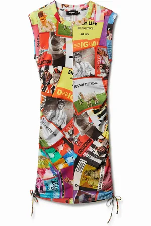 Desigual Vestido slim corto fruncible - - L