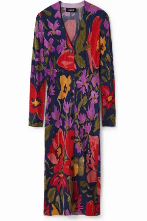 Desigual Vestido punto midi flores - - L