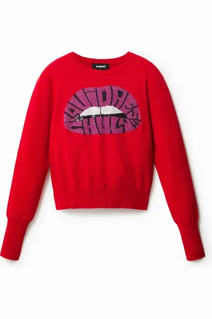 Desigual Jersey punto fino labios - - L